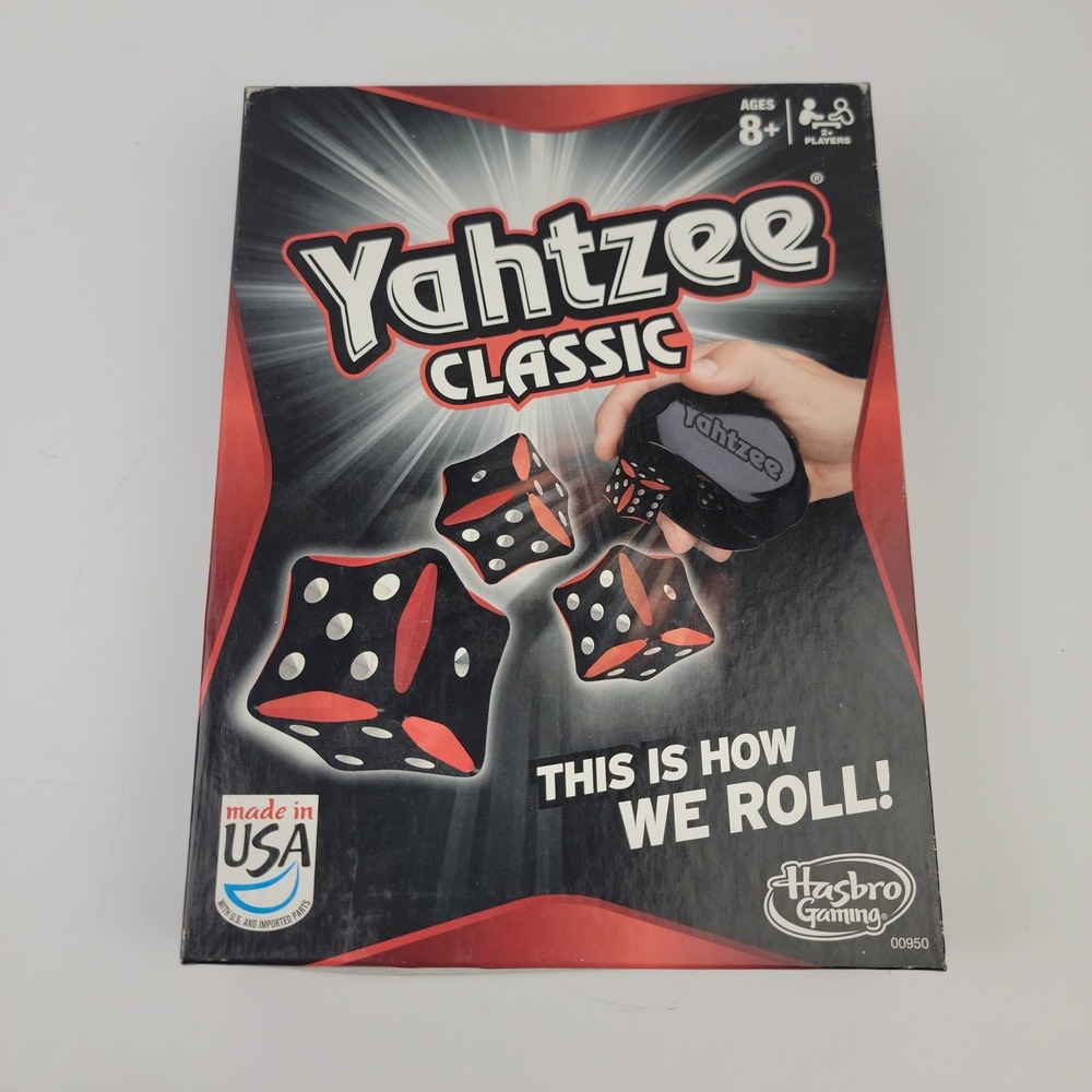 Hasbro Gaming Yahtzee Classic Dice Game 00950 Black and Red Shaker Set